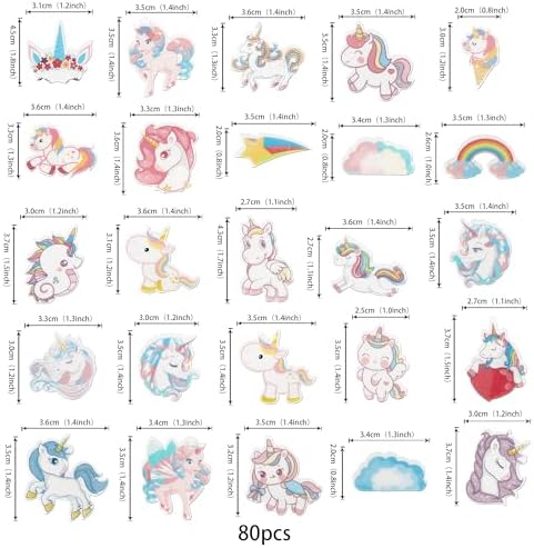 Rsstarxi 80 Pack Edible Horse Cupcake Toppers Rainbow Cake Decorations Horse Cupcake Decorations for Baby Shower Girls Birthday Party Decorations