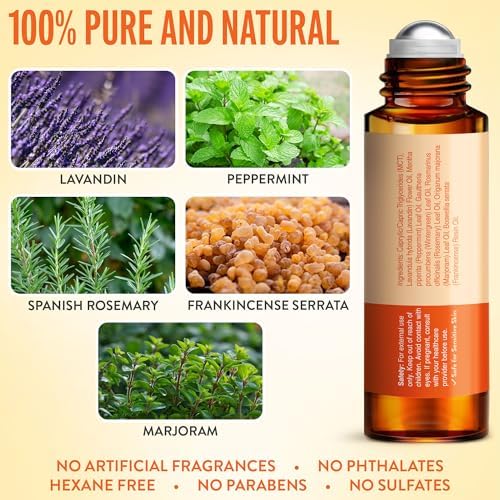 UpNature Head Bliss Essential Oil Roll On Stick - Soothing Migraine Comfort Aromatherapy with Instant Cooling Effect - Nurse Essentials Gifts Roller