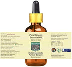 Pure Benzoin Essential Oil (Styrax Benzoin) with Glass Dropper Steam Distilled (Pack of Three) 100ml X 3 (10 oz)