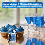 CRPTHE Blue Luster Dust Edible 5g, Edible Glitter for Drinks, Food Grade Glitter Shimmer Sprinkle Powder for Cocktails, Baking, Beverages, Cakes, Strawberries, Cookies, Fondant, Vegan