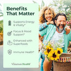 Vegan Multivitamin for Men and Women with Vitamins and Chelated Minerals for Energy, Focus and Immune Health – Premium Daily Womens and Mens Multivitamins & Multiminerals – 90 Tablets