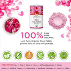 Organic Veda Edible Rose Petal Powder - Rose Petal Powder for Cooking, Herbal Tea, Smoothies, Toppings - Natural Rose powder for DIY Face Masks, Skin & Hair Care - Vegan, No Gluten (16 oz)