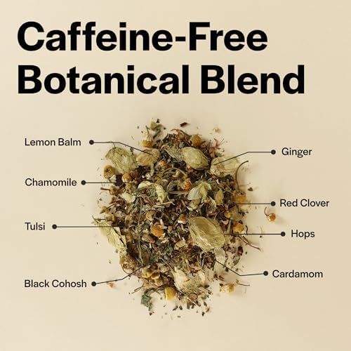 Herbal Tea Loose Leaf, Black Cohosh Tea with Chamomile, Red Clover, Tulsi- Caffeine Free, No Plastic -Made in USA, 40 Servings