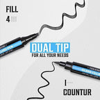 Viking Revolution Beard Pen (2 Pack) - Black Beard Pencil Filler for Men Lapiz para Barba de Hombre - Beard Filler for Men Waterproof Beard Filling Pen Kit - Long Lasting Beard Filler Pen with Brush