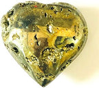 Golden Pyrite 48 MM Heart Shape Rock Crystal Healing Fool S Gold Gemstone Reiki FENG Shui Gift Psychic Energy