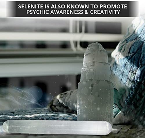 Selenite Crystal Massage Wand 6 Inches, Moroccan White Healing High Efficient Energy Crystals for Anxiety Relief, Yoga, and Meditation, Ideal for Gift and Home Decor