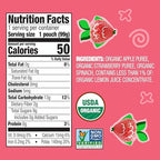 Earth's Best Organic Baby Food Pouches, 6+ Months, Fruit and Vegetable Puree for Babies 6 Months and Up, Organic Strawberry, Apple, and Spinach, 3.5 Ounce Resealable Pouch (Pack of 12)
