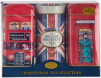 British Heritage Union Jack 3x Mini Tea Tin Gift Pack with 28 Teabags