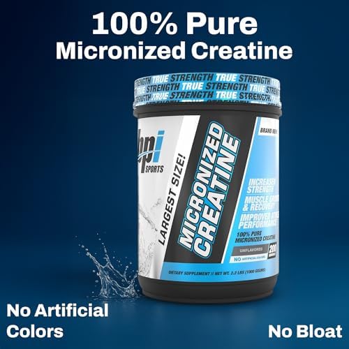 BPI Sports Micronized Creatine – Boost Strength, Reduce Fatigue – Lean Muscle Support with Creatine Monohydrate – Unflavored Powder for Recovery, Endurance, and Performance (200 Servings)