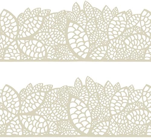 Funshowcase Large Pre-Made Ready to Use Edible Cake Lace Cherry Blossom Ivory White 14-inch 10-piece Set