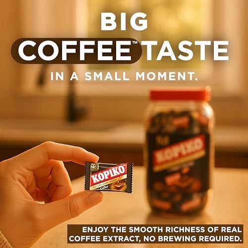 Kopiko Coffee Candy – Bold-Tasty Hard Candy from Indonesia with Real Coffee Extract – A Satisfying Boost for On-the-Go Energy (28.2oz Jar)