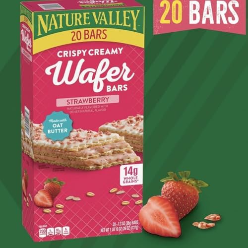Natura Valley Crispy Creamy Strawberry Wafer Bars, 20 Count