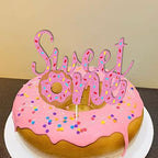Donut Cake Toppers Candy Sweet One Cake Decorations with Donut Pink Candy for Donut 1st Themed Baby Shower Party
