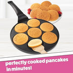 Mermaid Mini Pancake Pan - Make 7 Different Flapjack Mermaids, Nonstick Pan Cake Maker Griddle w Long Handle for Under the Sea Fun & Easy Cleanup, Unique Gift for Girls- Great for Breakfast or Brunch