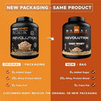 Revolution Nutrition, High Whey, Protein Powder 6LB, Whey Isolate, Gluten Free, Lean Muscle Mass for Men & Women, 25g of Protein Per Scoop, 2.7kg, 73 Servings (Caramel Iced Cappuccino, 6 Pound)