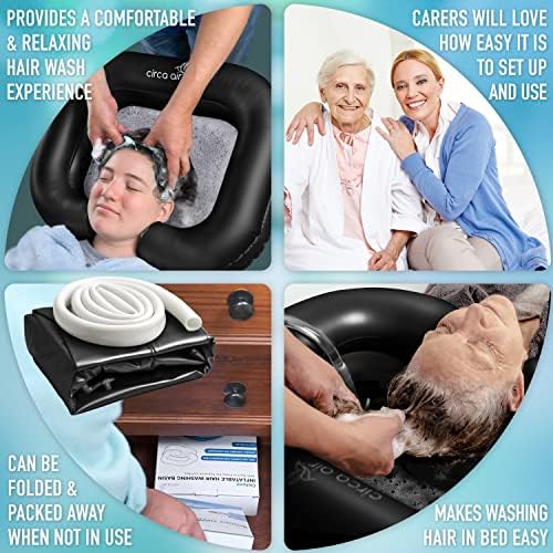 Circa Air Portable Shampoo Bowls For Home - Inflatable Hair Washing Basin For Bedridden and Station for Kids, Portable Sink for Washing Hair, Dread Locs Detox Tub Blow Up Shampoo Basin, Loc Bath