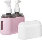 Yamadura Travel bottles for Toiletries, TSA Approved Travel Containers, Refillable, Portable, Spray Bottles and Pump Bottles with Labels for Creams, Perfumes and Shampoos (Pink)