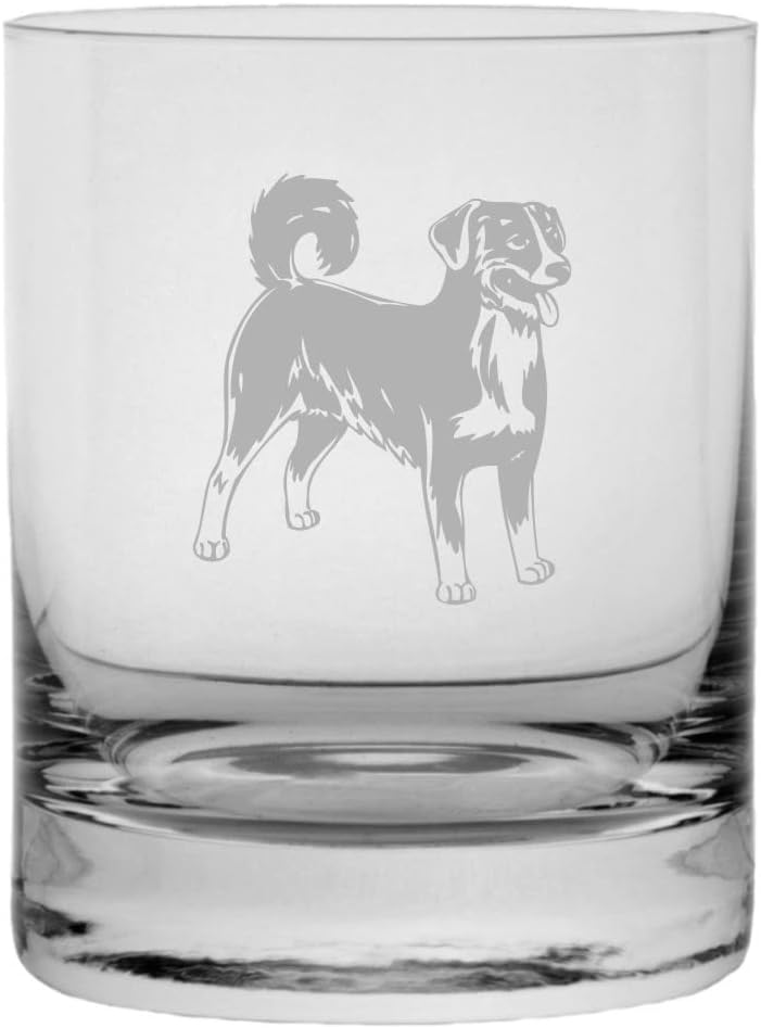 Appenzeller Sennenhund Dog Personalized Custom Etched 10.25oz Crystal Rocks Whisky Glass