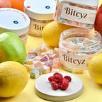 Biteyz Mini Turkish Delight, Vegan Candy Gift - Assorted Gourmet Snacks with Lemon, Orange, Rose, and Mint Flavors, 6 Servings of Luxury Handmade Vegan Treats