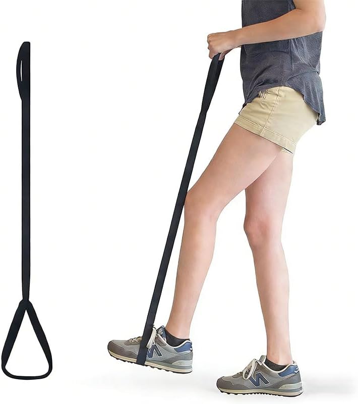 Leg Lifter Strap (42 Inch), Hand Grip for Adult, Senior, Elderly, Handicap, Disability, Mobility Aid for Car, Bed, Couch, Hip Replacement, Wheelchair, Leg Positioning at Home, Black