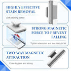 Magnetic Windshield Cleaner Tool Set, Magnetic Window Cleaner Tool, Widen Double-Sided Window Cleaner, Windshield Magnetic Car Window Cleaner, Glass Thickness 3-10mm for High Rise Car Glazed.