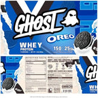 GHOST Whey Protein Powder, Oreo - 1LB Tub, 25G of Protein - Flavored Isolate, Concentrate & Hydrolyzed Whey Protein Blend - Post Workout Shakes