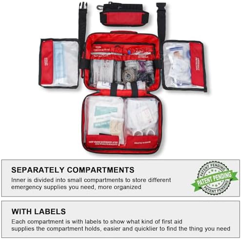Poygik Premium 420 Piece Large First Aid Kit for Home, Car, Travel, Camping, Truck, Hiking, Sports, Office, Vehicle & Outdoor Emergencies - Emergency Medical Kits, Businesses & Home Medical Supplies