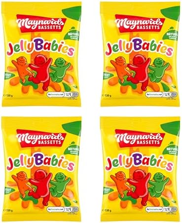Maynards Bassetts Jelly Babies 130g (Pack of 4)