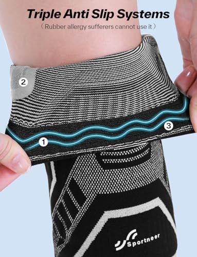 Copper Knee Brace for Men & Women - Knee Compression Sleeve with Side Stabilizers - Knee Support for Running, Hiking, Walking, Basketball, Volleyball, Meniscus Tear, ACL, Arthritis Knee Pain Relief