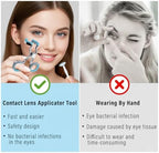 Contact Lens Applicator Tool, Eye Opener with Soft-Tip Sucker and Tweezer for Easy Insertion & Removal, Includes Portable Travel Case
