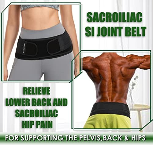 Sacroiliac SI Hip Belt for Women Men SI Joint Hip Belt - Lower Back Support Brace - Hip Braces for Hip Pain - Pelvic Support Belt - Adjustable Sciatica Pelvis Lumbar Pain Relief Trochanter Brace