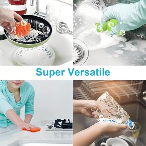 3-Piece Silicone Cleaning Set, Multi-Purpose Kitchen Scrubbers, Efficient Dish Washing Tools