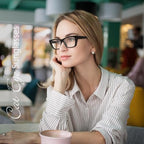 WOWSUN Narrow Small Vintage Cat Eye Frames Eyeglasses for Women Retro Blue Light Blocking Computer Glasses