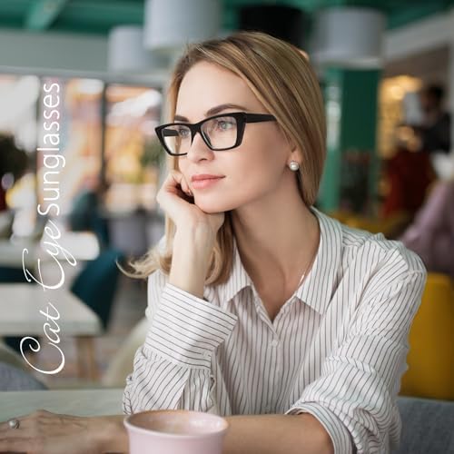 WOWSUN Narrow Small Vintage Cat Eye Frames Eyeglasses for Women Retro Blue Light Blocking Computer Glasses