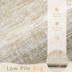 Washable Rug 8x10 Area Rugs: Modern Geometric Rugs for Living Room Non Slip Soft Low Pile Moroccan Indoor Carpet for Bedroom Nursery Dining Room Home Office (Beige, 8'x10')