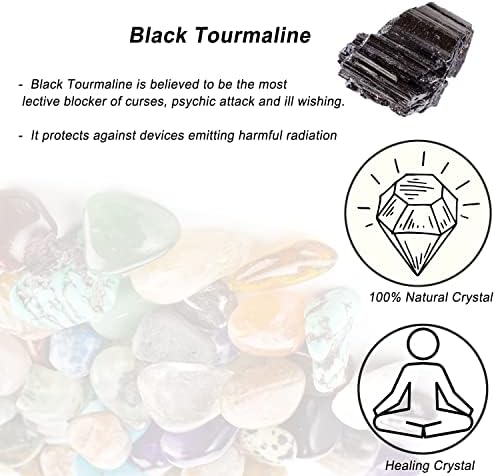Black Tourmaline Raw Crystals, Large 1.25-2.0" Healing Crystals Natural Rough Stones Crystal for Tumbling, Cabbing, Fountain Rocks, Decoration, Polishing, Wire Wrapping, Wicca & Reiki