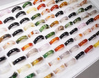 Wholesale Healing Crystal Rings Bulk,Carnelian Ring,Agate Jewelry,Minimalist Band,Spiritual Gifts for Women (Size 7-8, 100 Pieces)