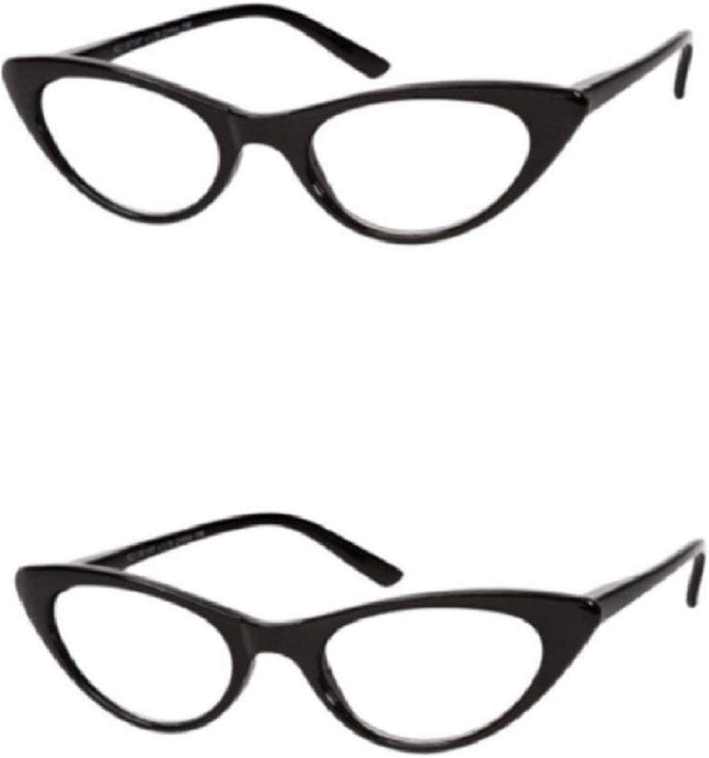 Readers The Brit Cat Eye Reading Glasses +2.00 (2 Pair) Black