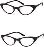 Readers The Brit Cat Eye Reading Glasses +2.00 (2 Pair) Black