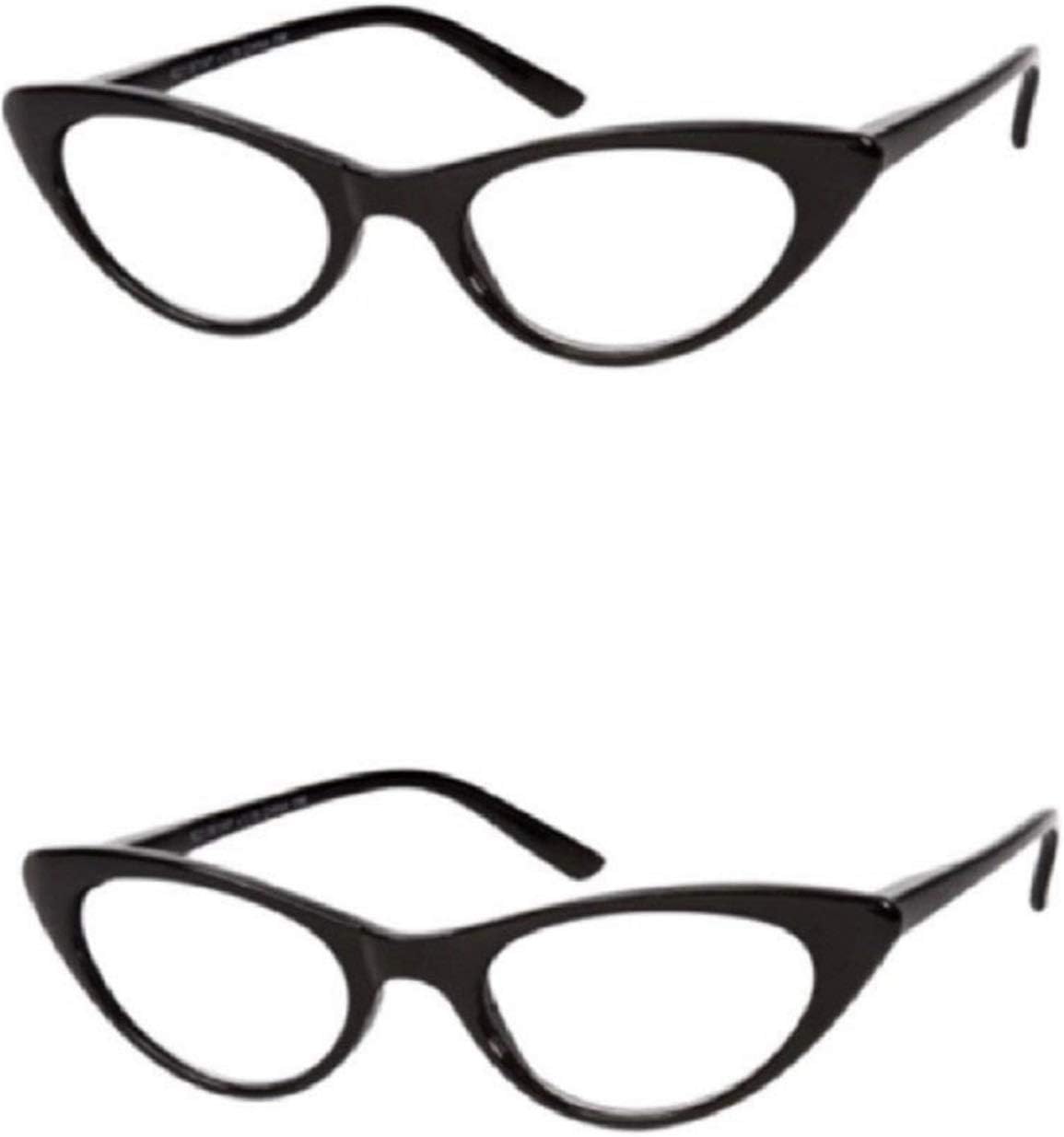 Readers The Brit Cat Eye Reading Glasses +2.00 (2 Pair) Black