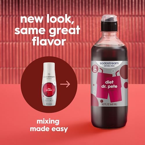 SodaStream Classics Diet Dr Pete New Pour Bottle, 14.9 Fl Oz (Pack of 4)