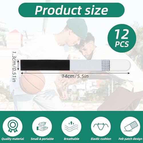 12 Pcs Buddy Tape Finger Straps, No Slip Buddy Straps for Fingers, Reusable Arthritis Finger Splint, Toe Straighteners for Sprained Fingers Support Curled Toe Broken Toes (Black)