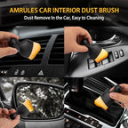 Amrules 2PCS Car Interior Detailing Brush, Auto Car Detailing Brush Dusting Brush, Soft Bristles Car Interior Cleaning Tool for Dashboard Interior, Exterior, Skylight, Leather, Dust Brush, Brown