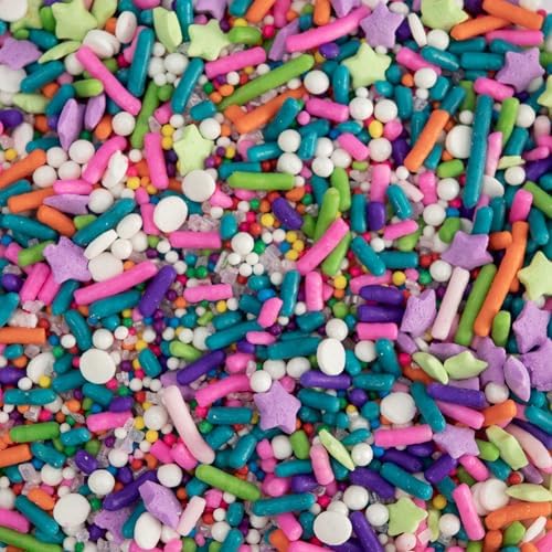Cake Mate Unicorn Dessert Sprinkles Four Pack - Unicorn Mix of Sprinkles/Jimmes, Perfect for baked goods, cookies, ice cream, cake, brownies four 7oz tubs (28oz total)