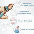 Gel Metatarsal Pads for Thong Sandals Flip-Flops, 2Pairs Forefoot Cushion Inserts, Ball of Foot Grip Pads for Metatarsal Support and Pain Relief, Anti-Slip