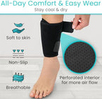 Vive Shin Splint Compression Wrap (Pair) - Adjustable Brace for Pain Relief, Support and Recovery - Lower Calf Compression Sleeve - for Medial Tibial Stress Syndrome and Anterior Shin Splints (Black)