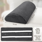 Wesiti Recliner Foot Pillow Cushion High Resilience Sherpa Memory Foam Bolster Sleeping Rest Multipurpose Half Roll Leg Pillow Suitable for Bed Chair Sofa Headrest Back Lumbar Leg Support(Dark Gray)