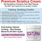 Sciatica Nerve Cream - Maximum Strength Comfort Cream for Feet, Hands, Legs, Toes, Back - Natural Ultra Strength Arnica, MSM, Menthol, Soothing Comfort, Large 4 Oz