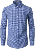 JEMITOP Men's Transitional Weather Slim Fit Long Sleeve Button Down Shirt Business Casual Dress Shirts with Pocket