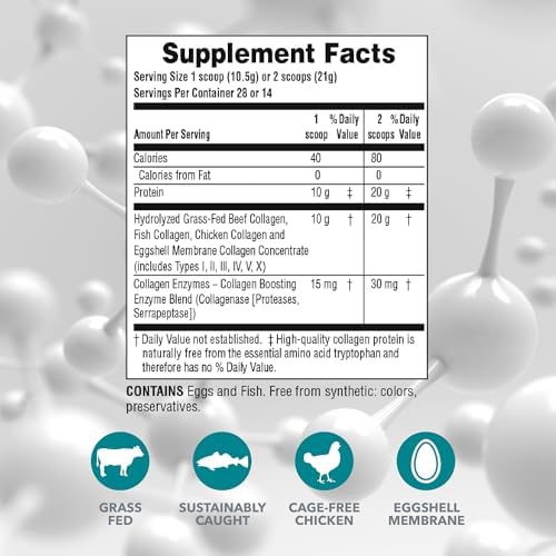 NaturesPlus Collagen Peptides - 0.65 lbs Powder - Hair, Skin, Nail & Joint Health, Immune System Support - Non-GMO, Gluten Free - 28 Servings